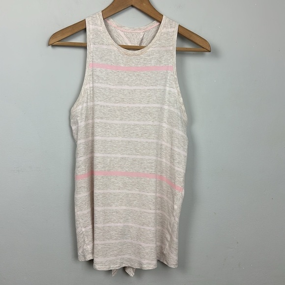 Lululemon All Tied Up Tank Pop Stripe Heathered Dune / Heathered Dune Sz 6 - Picture 7 of 12
